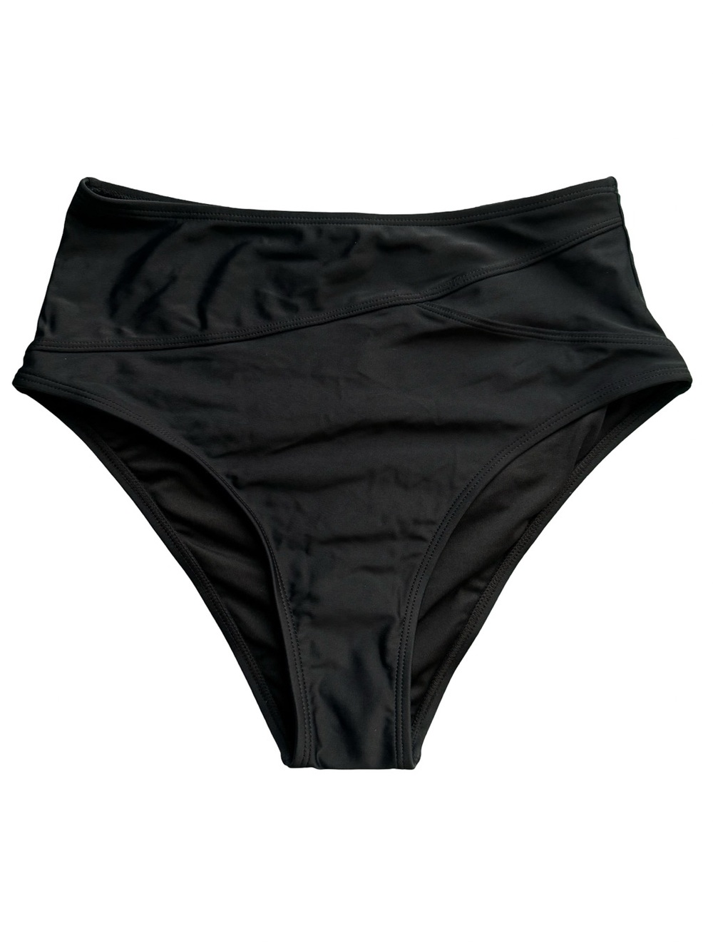 Cupshe Black High-Waist Bikini Bottom Size XS Beach Vacation Resortwear